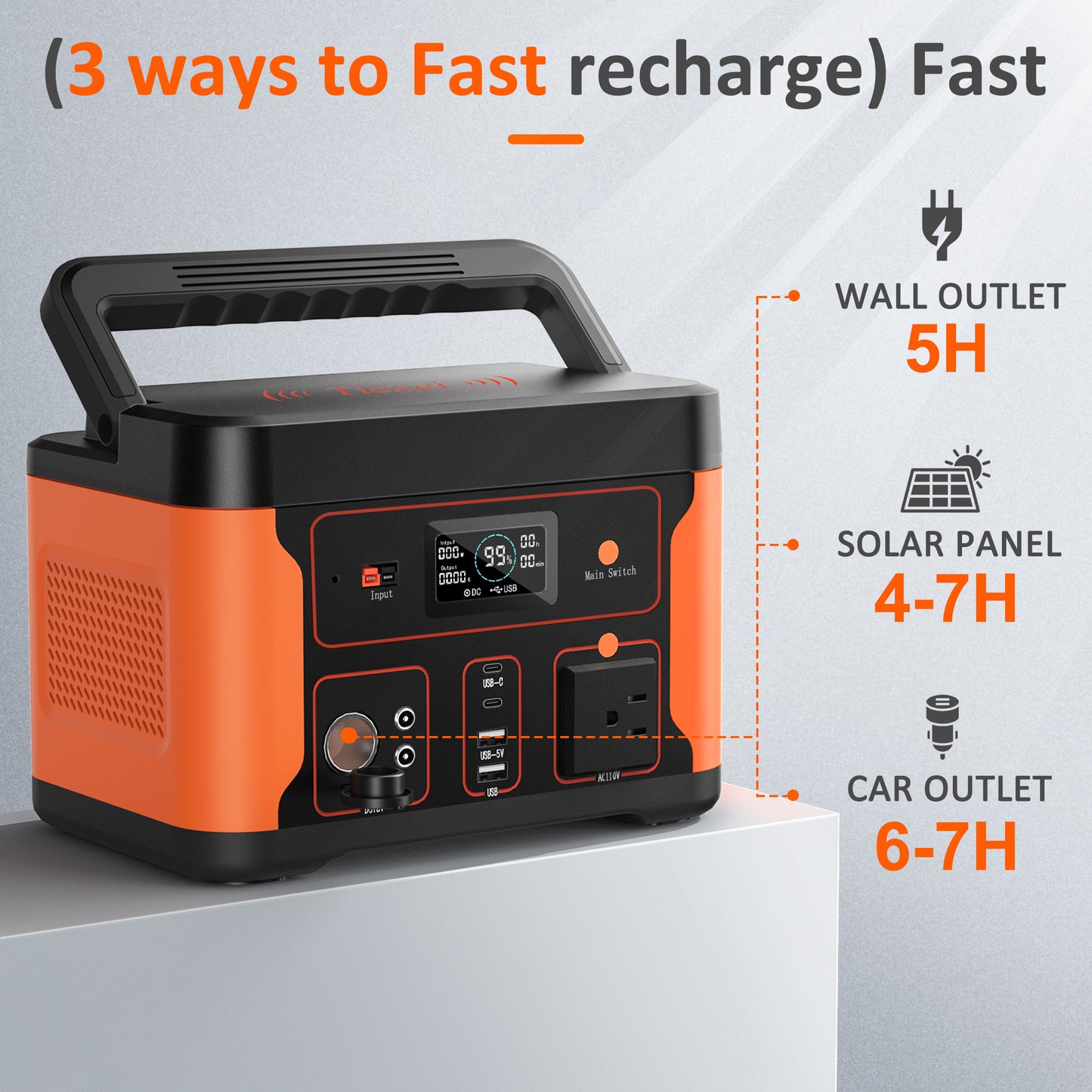 Tiexei power , 512WH Battery, 160000mAh Battery , LiFePO4 Battery, 600W Power , 600W Battery, Battery 600W , Power 600W， 1200W Power, Power 1200W ，fast charging Battery， mobile power, portable power station, home generator , generator ， power station outdoor, power station , LiFePO4, home backup power , Portable Power Station 600W, 512Wh Generator
